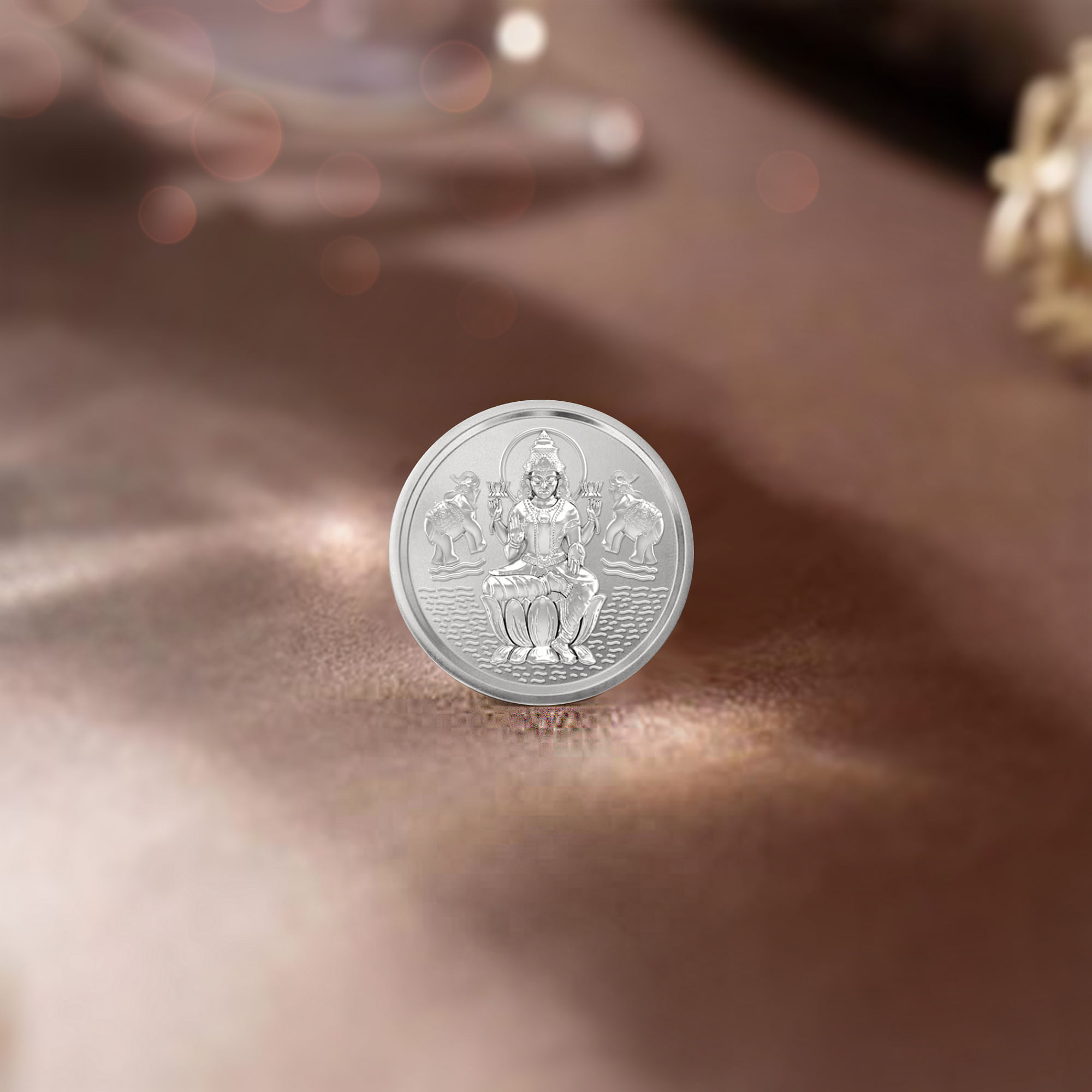 Round Laxmi Ganesh Silver Plated Coin With Golden Box at best price in New  Delhi