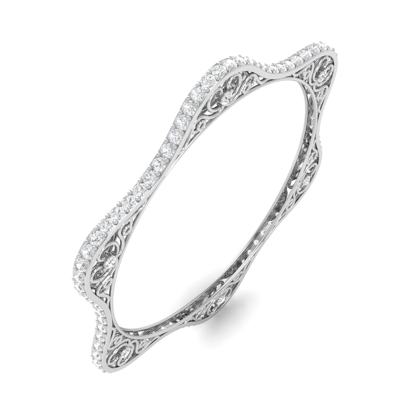 Glorious Cutout Fancy Diamond Bangle