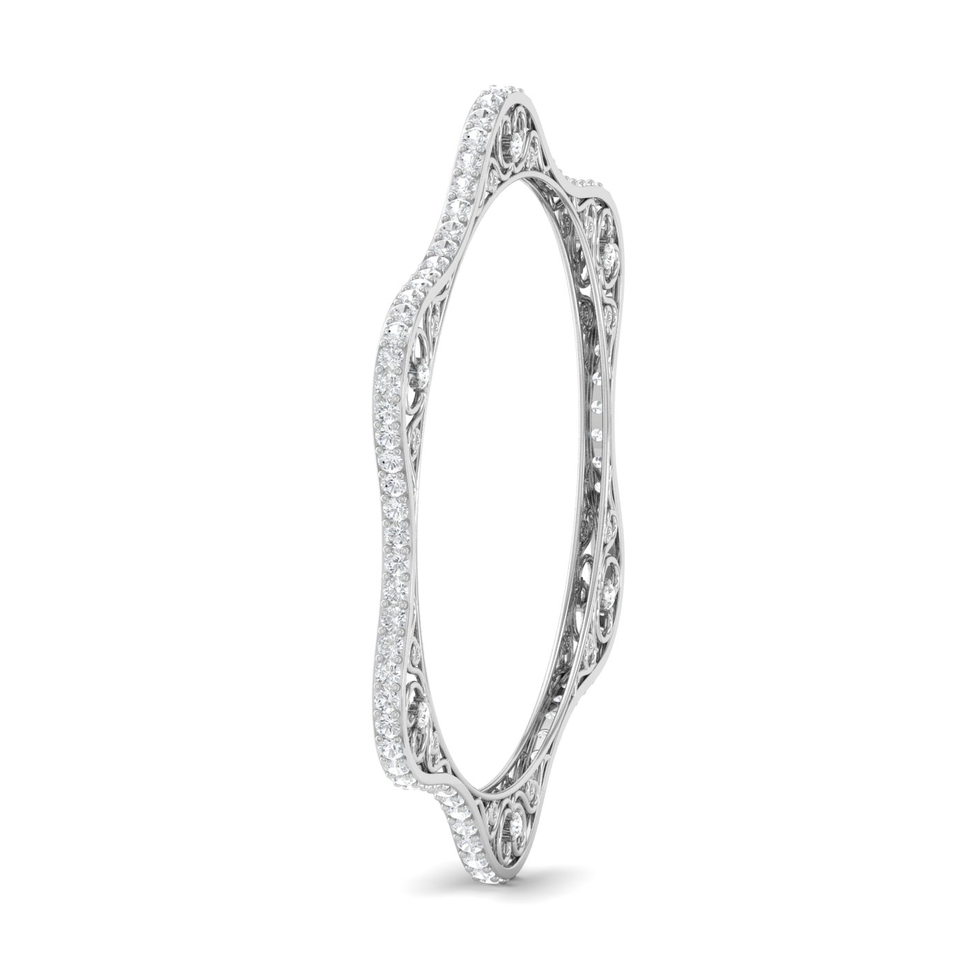 Glorious Cutout Fancy Diamond Bangle