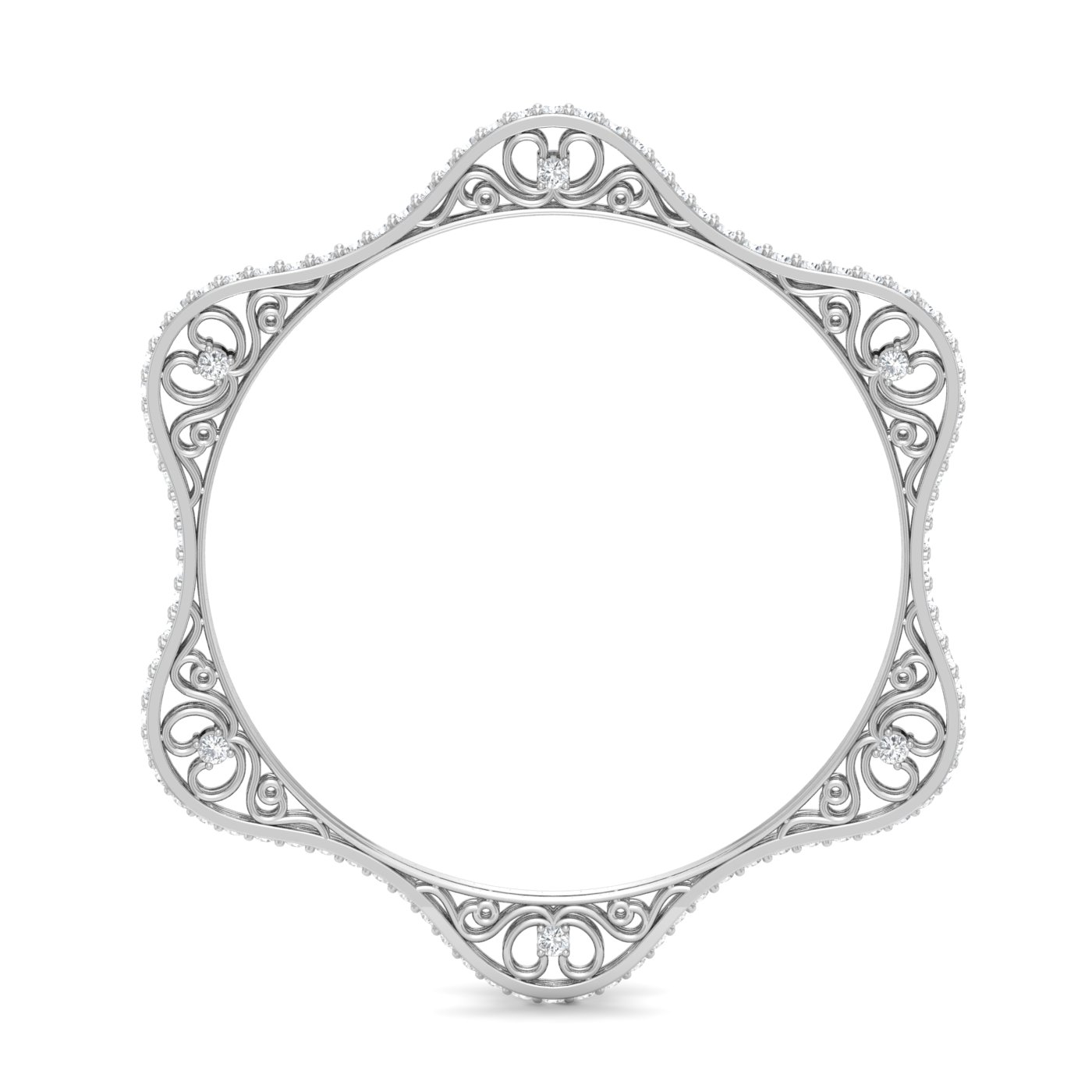 Glorious Cutout Fancy Diamond Bangle