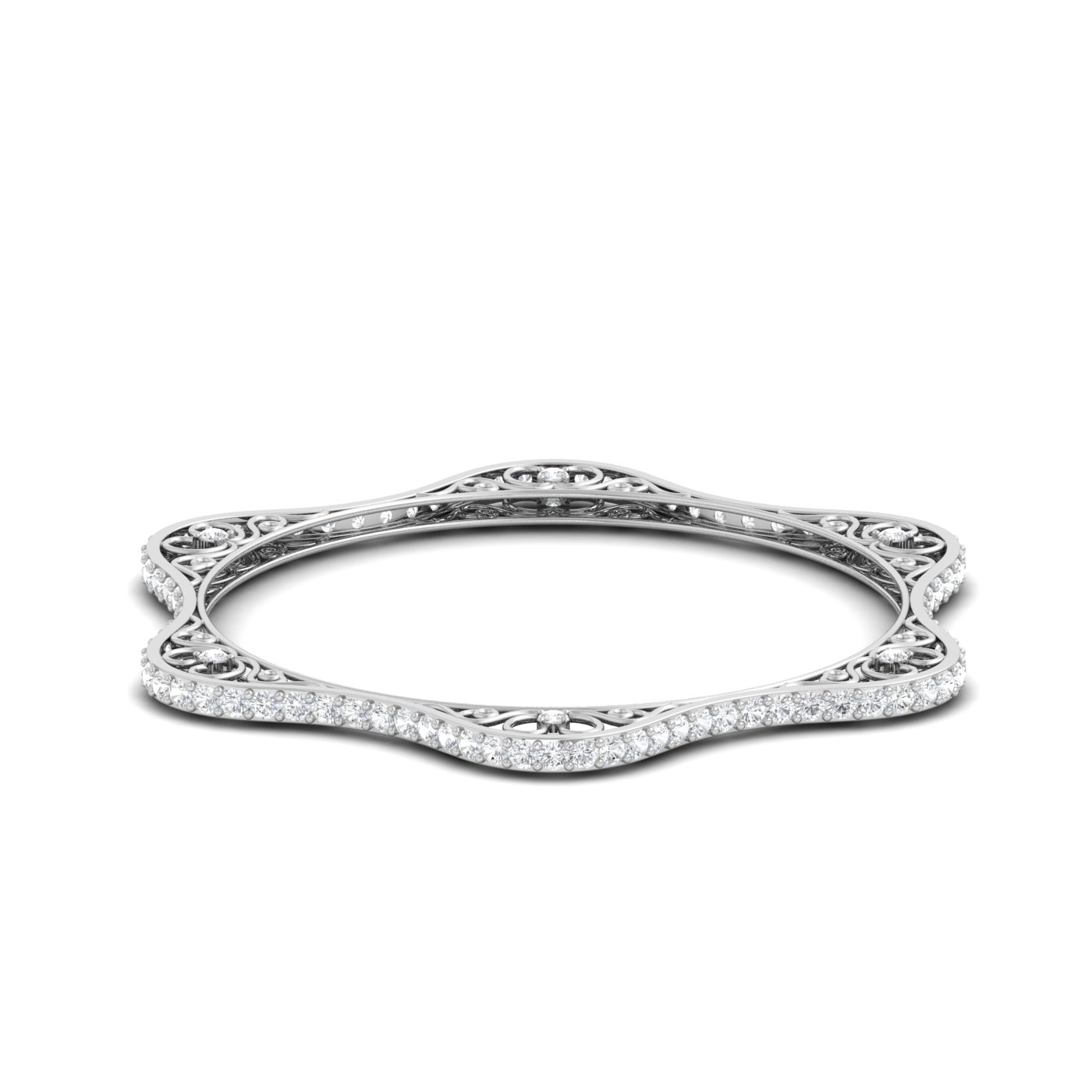 Glorious Cutout Fancy Diamond Bangle
