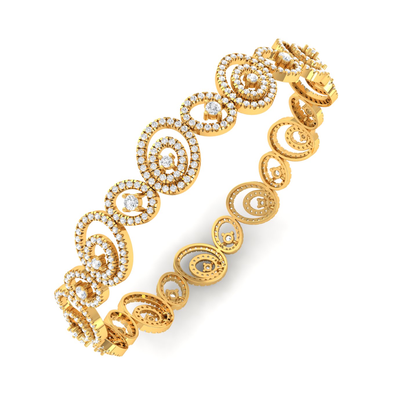 Twisted Coil Diamond Bangle