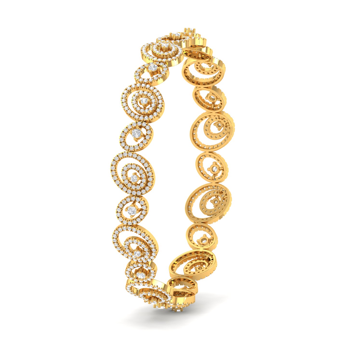 Twisted Coil Diamond Bangle