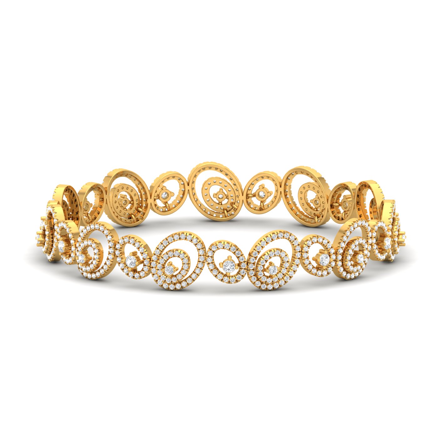 Twisted Coil Diamond Bangle