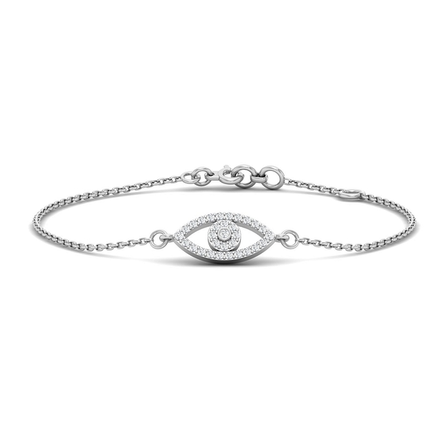Eye Shape Chain Diamond Bracelet