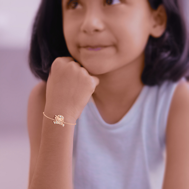 I AM A STAR GIRL children bracelet in pink gold and diamond