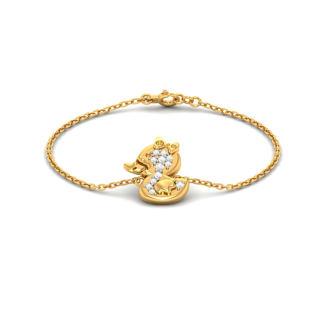 Cute Baby Duck Gold Bracelet