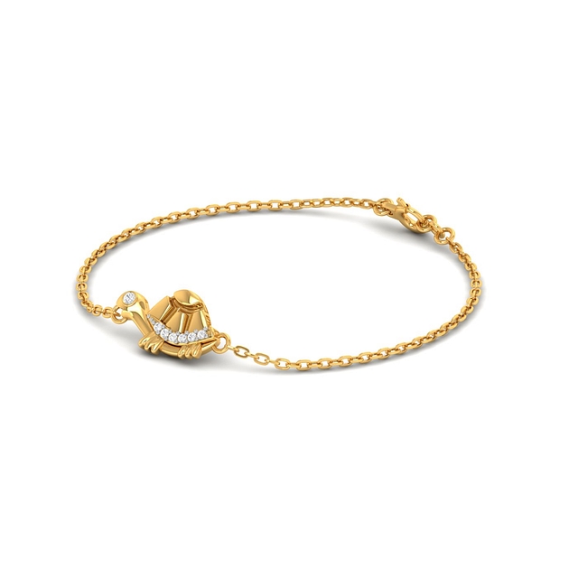 Cute Tortoise Kids Gold Bracelet