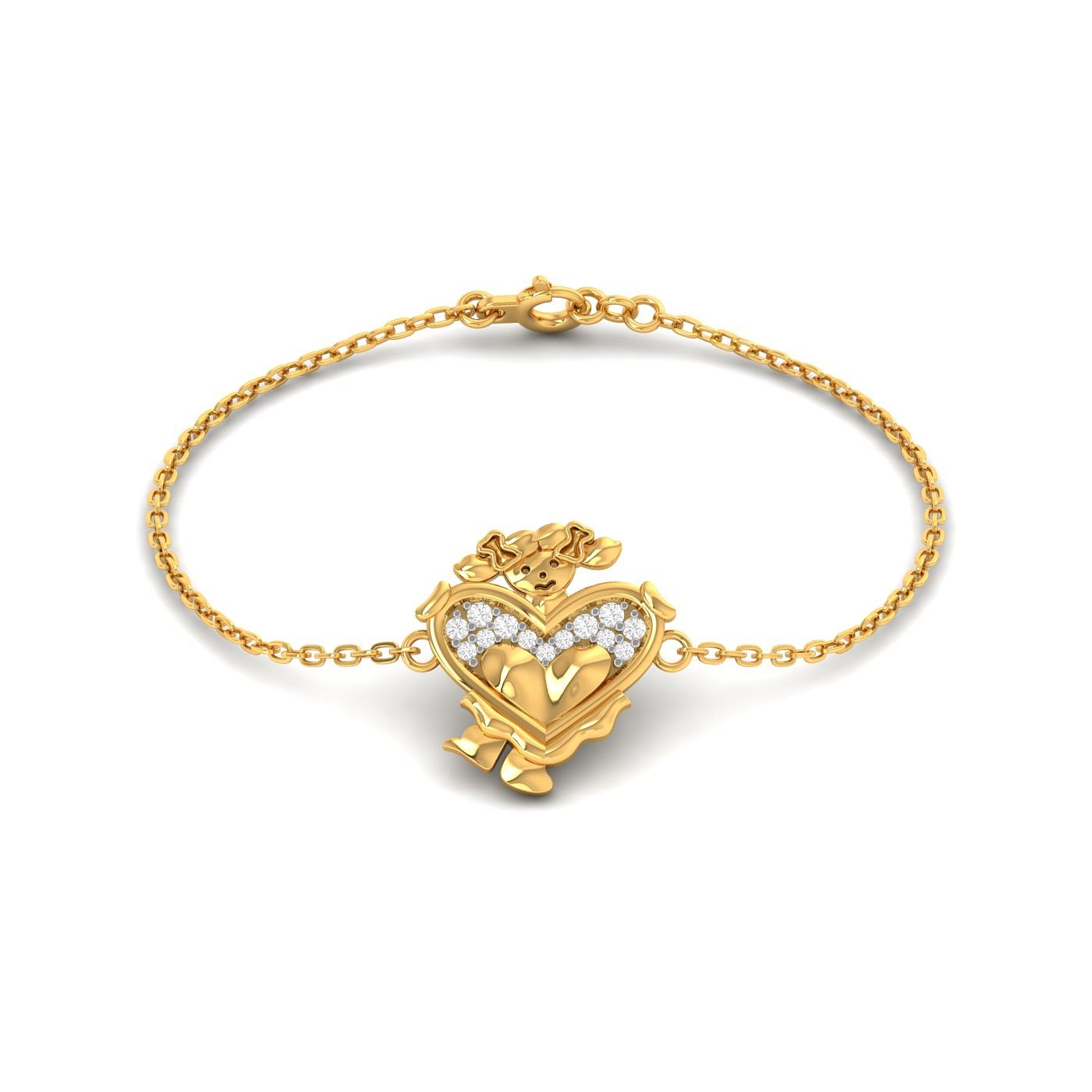 22Kt Gold Stylish Baby Girl Bracelet 54VG4789