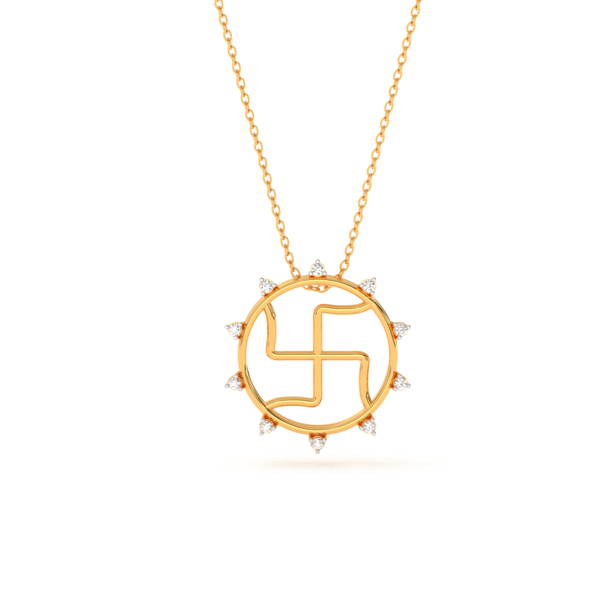 Swastika Rakhi Diamond Yellow Gold Rakhi