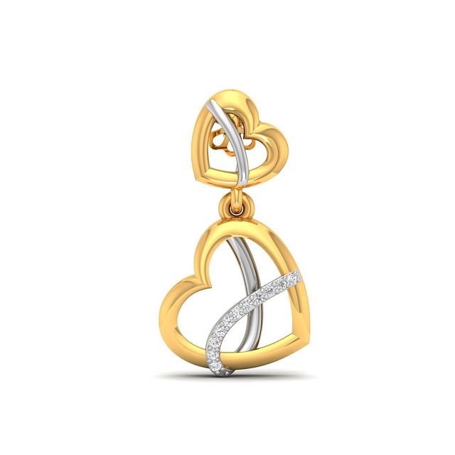 Knot Heart Diamond Earrings