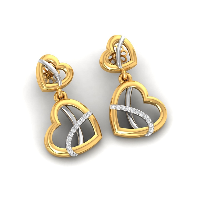 Knot Heart Diamond Earrings
