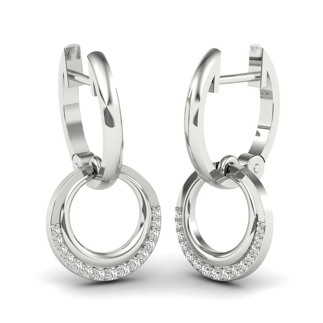 Elegant Circular Diamond Earrings