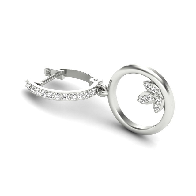 Duo Circular Lotus Diamond Earrings