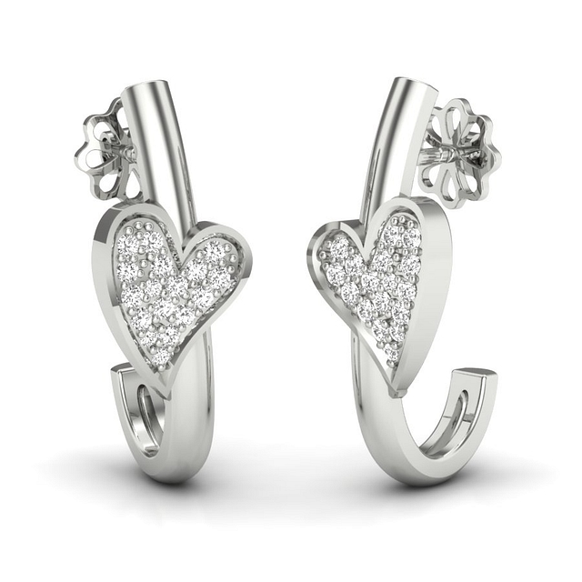 Loop Heart Diamond Earrings