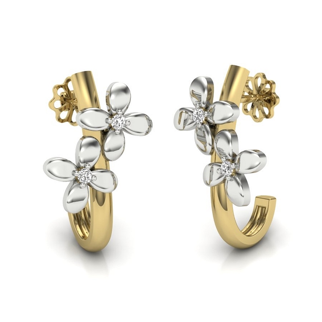 Dual Fleur Diamond Earrings