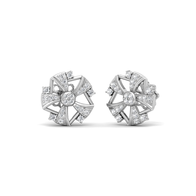 Designer Flower Cut Diamond Earrings