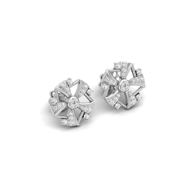 Designer Flower Cut Diamond Earrings