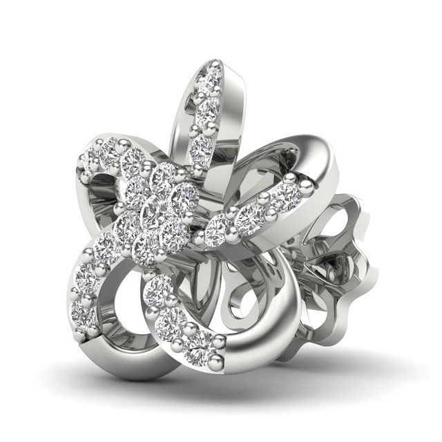 Twisting Fleur Diamond Earrings