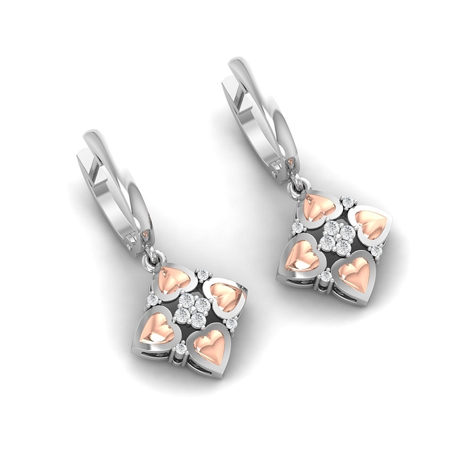 Little Four Heart Diamond Earrings