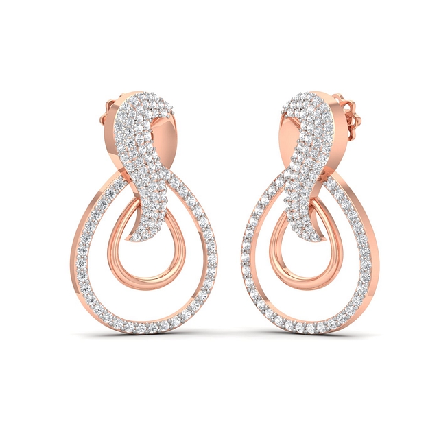 Shinning Clover Diamond Stud Earrings