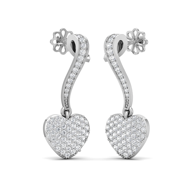 Drop Little Heart Diamond Earrings