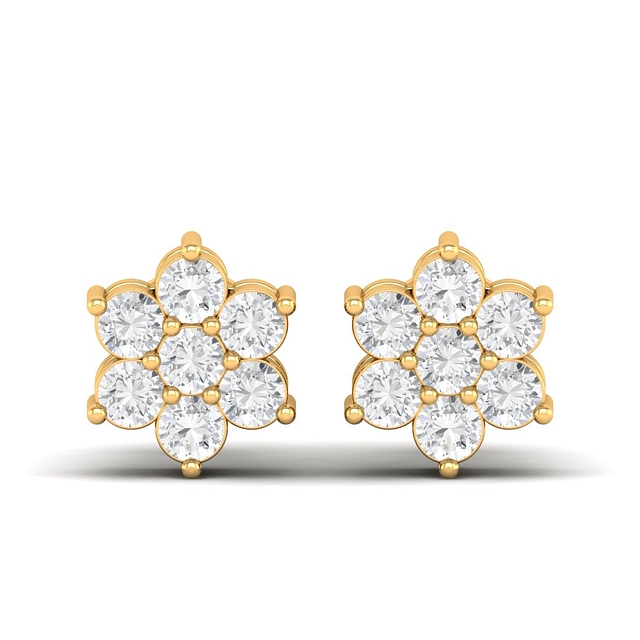 Round Fleur Diamond Earrings