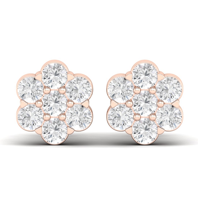 Day Flower Diamond Earrings