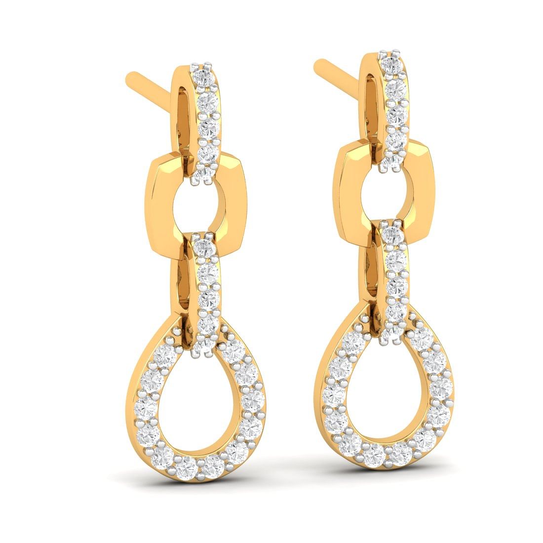 Golden South Sea Pearl and Diamond Drop Earrings in #514898 – Beladora