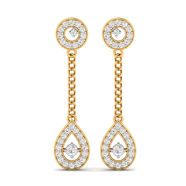 Glinting Blossom Drop Diamond Earrings