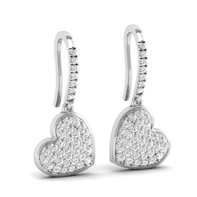 Duo Heart Drop Diamond Earrings