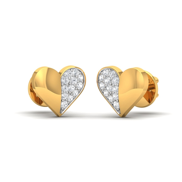 Sparkling Heart Diamond Earrings
