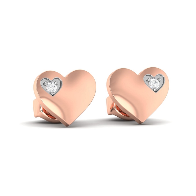 Cute Heart Diamond Earrings