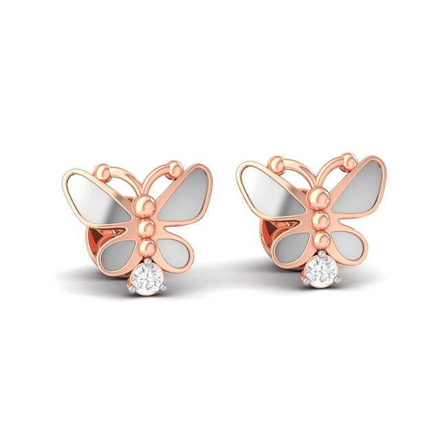 Tiny Butterflys Kids Diamond Earrings