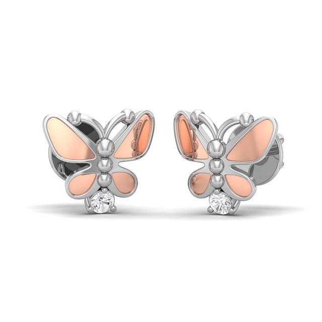 Tiny Butterflys Kids Diamond Earrings