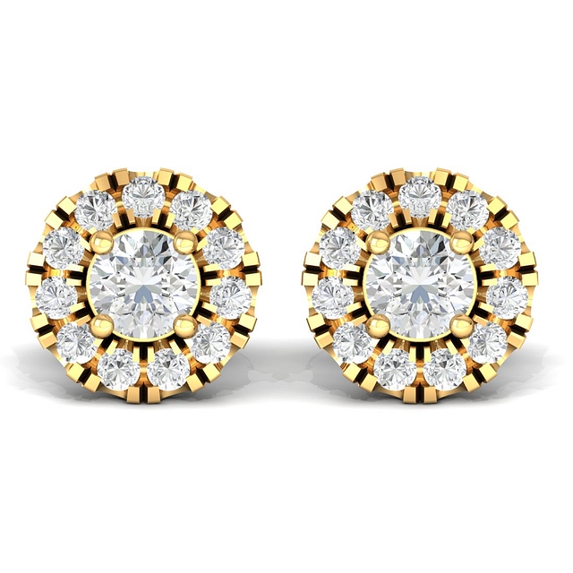 Round Cluster Diamond Earrings