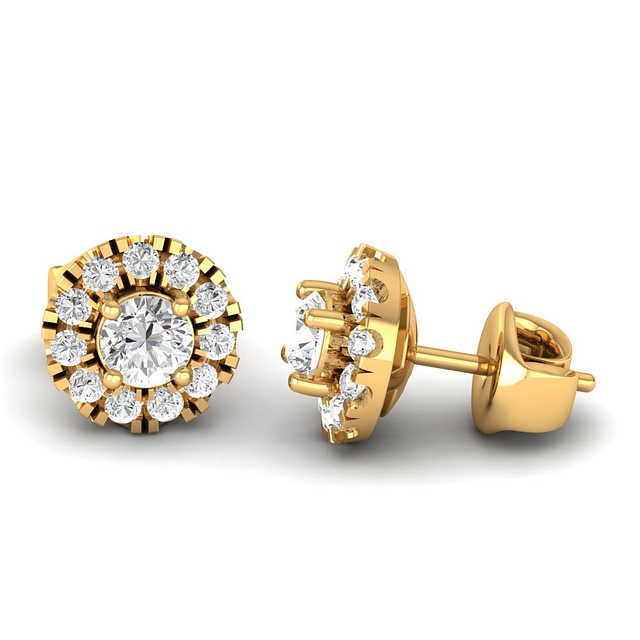 Round Cluster Diamond Earrings