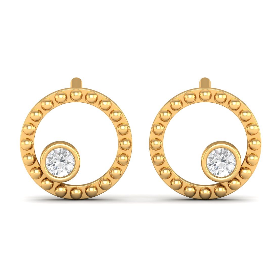 Manufacturer of Ladies 76 rose gold single stone earring re39  Jewelxy   149928