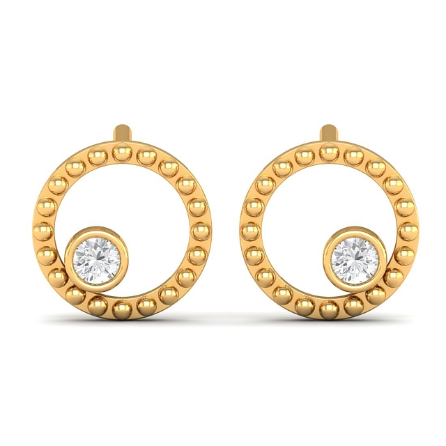 Meher One Stone Diamond Earrings
