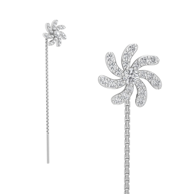 Nightshine Floral Diamond Sui Dhaga Earrings