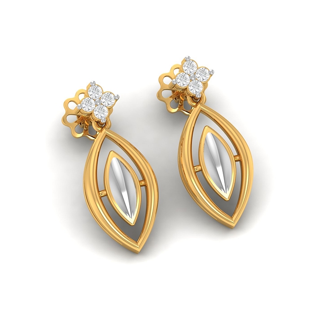 Royal Cluster Drop Diamond Earrings