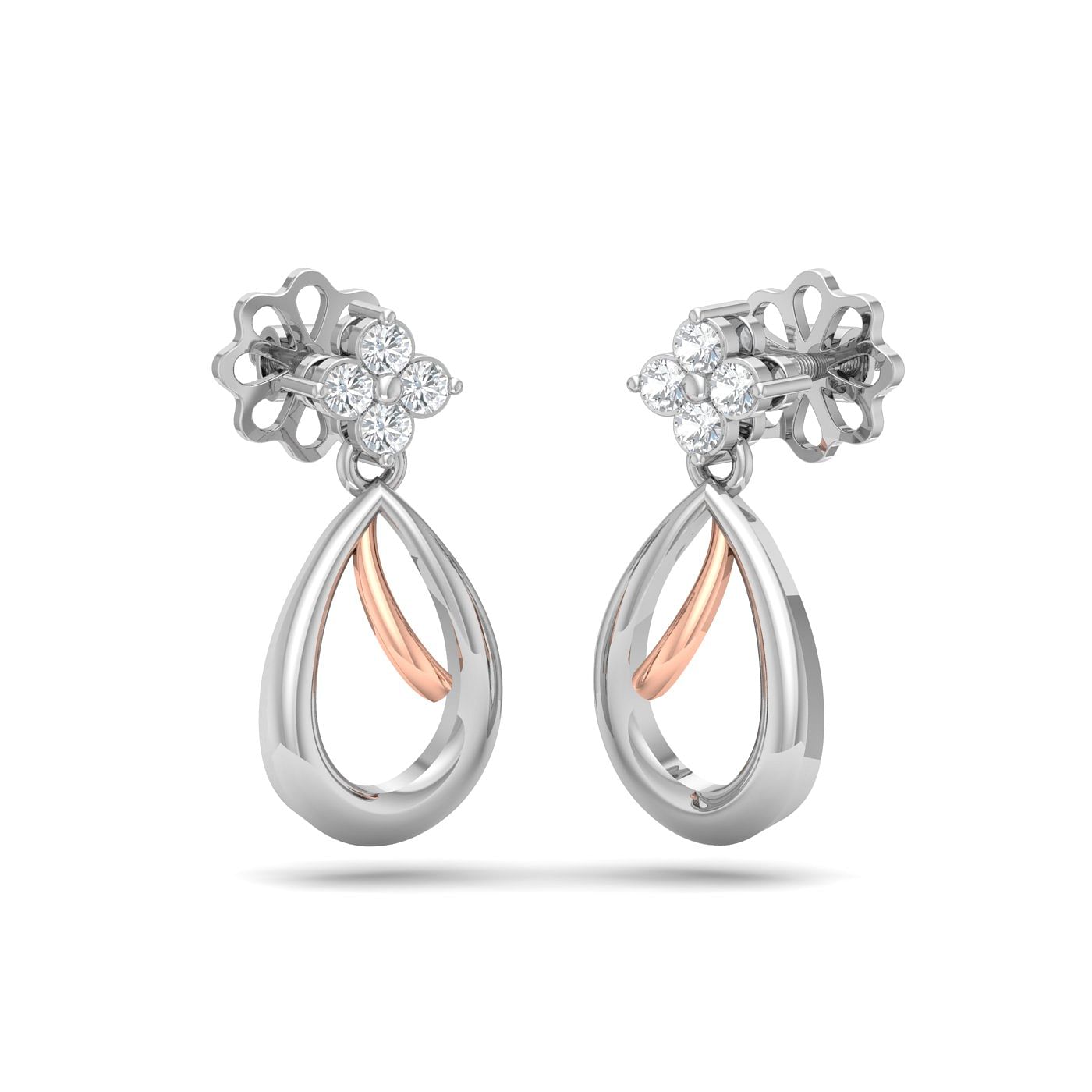 Buy Pera Style Drop Diamond Earrings Online In India