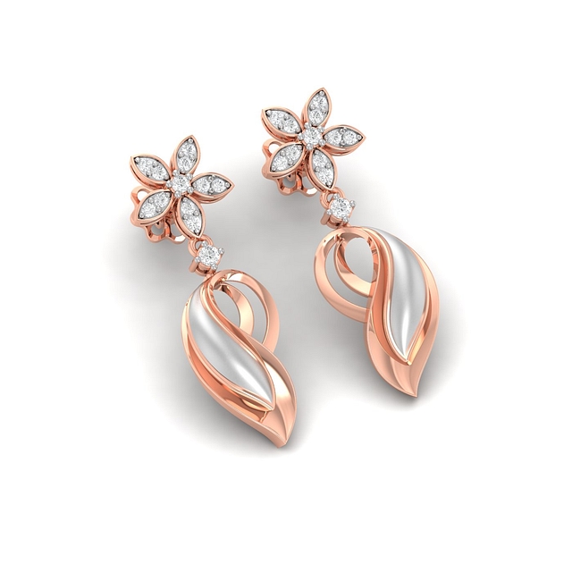 Water Lily Diamond Earrings