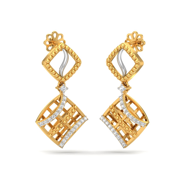 Waffle Lover Diamond Earrings