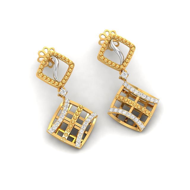 Waffle Lover Diamond Earrings