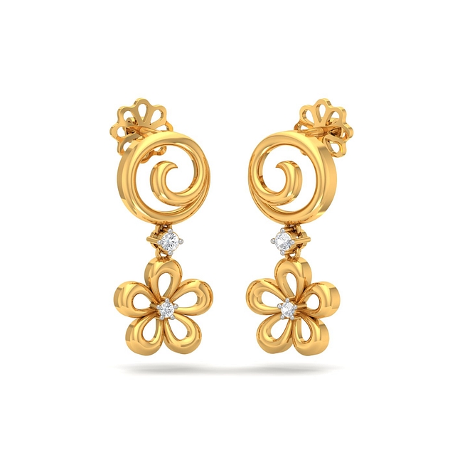 Daffodil Diamond Drop Earrings