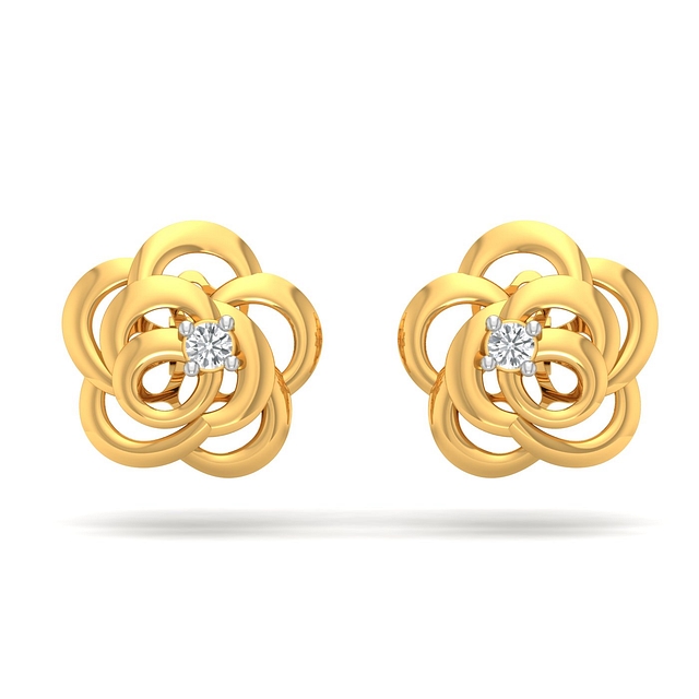 Rosa Stud Diamond Earrings