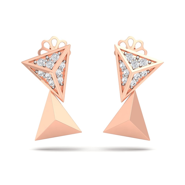 Trisoie Diamond Stud Earrings