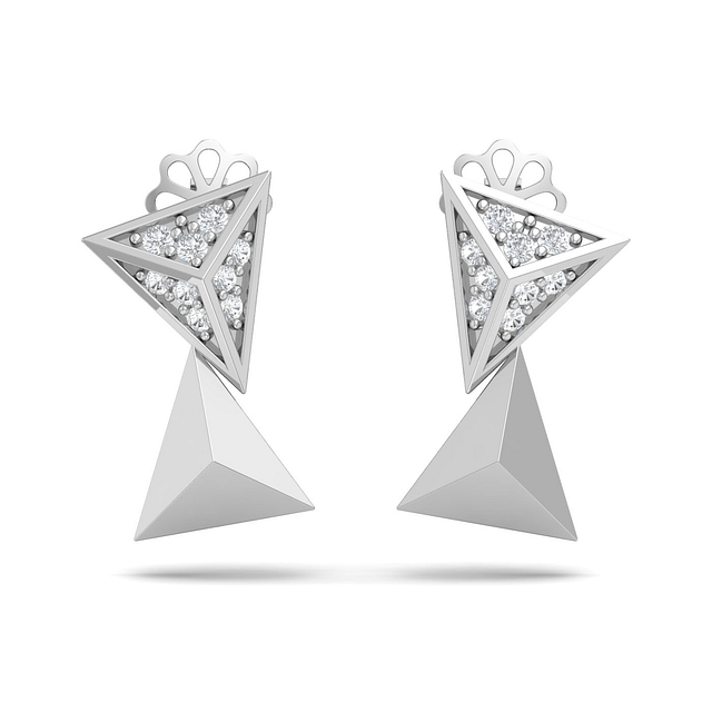 Trisoie Diamond Stud Earrings