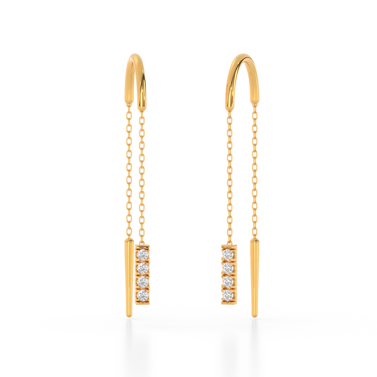 Simple gold sui 2024 dhaga earrings